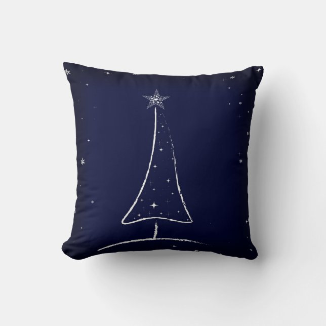 Modern Abstract Christmas Tree Throw Pillow (Front)