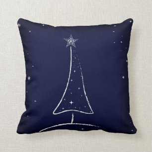 Modern Abstract Christmas Tree Throw Pillow