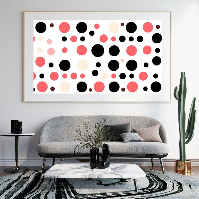 Modern Abstract Circle Pattern Pink Black Photo Print (Creator Uploaded)