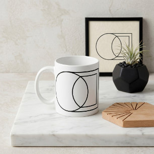 Modern Abstract Circle Square Art  Coffee Mug