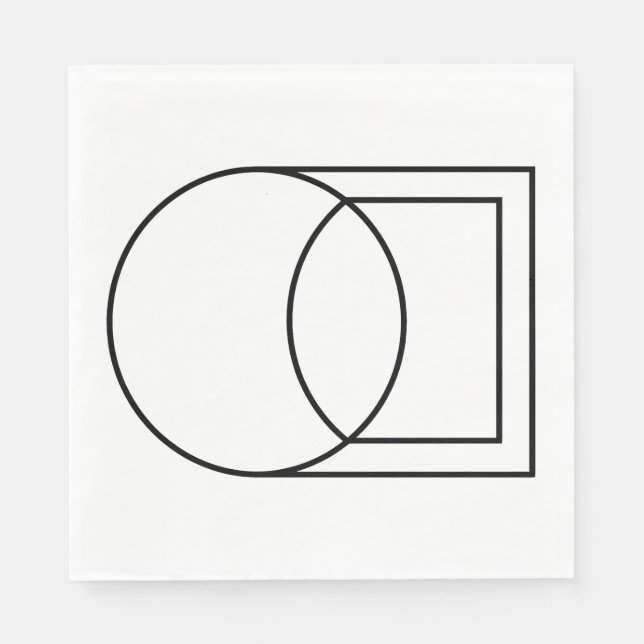 Modern Abstract Circle Square Art  Napkin (Front)
