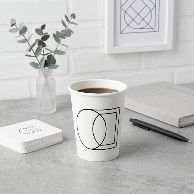 Modern Abstract Circle Square Art  Paper Cups (Creator Uploaded)