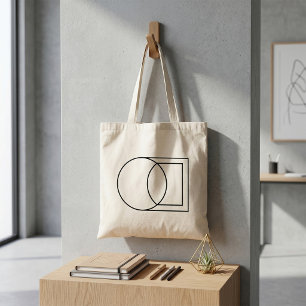 Modern Abstract Circle Square Art  Tote Bag
