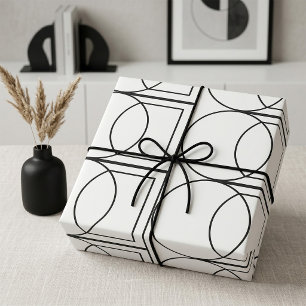 Modern Abstract Circle Square Art  Wrapping Paper