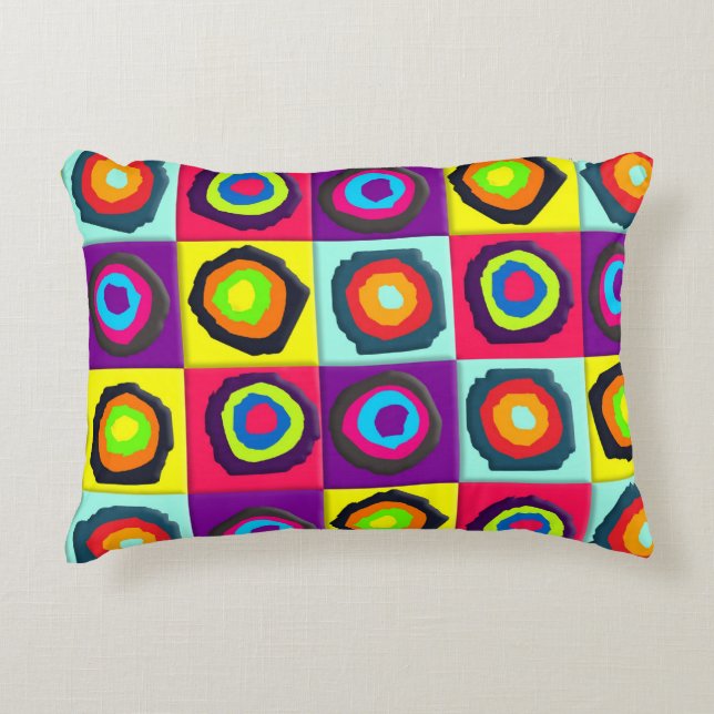 Modern Abstract Circles Pattern Accent Pillow (Front)