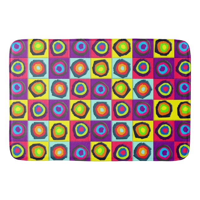 Modern Abstract Circles Pattern Bath Mat (Front)