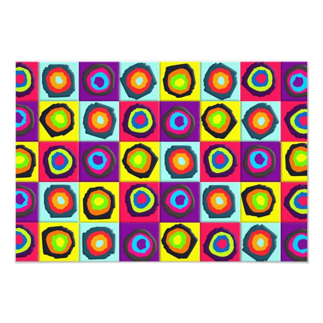 Modern Abstract Circles Pattern Photo Print (Front)