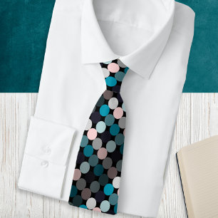 Modern Abstract Circles Patterned Tie