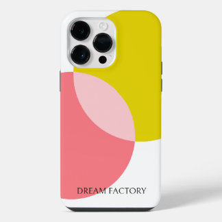 Modern Abstract Circles Yellow Pink Minimalist -  iPhone 14 Pro Max Case