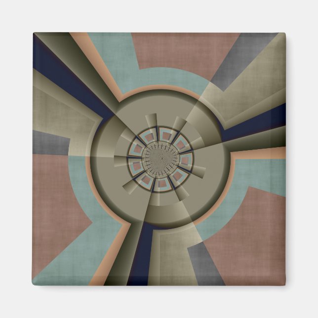 Modern Abstract Color Harmony Fractal Art Graphic Magnet (Front)