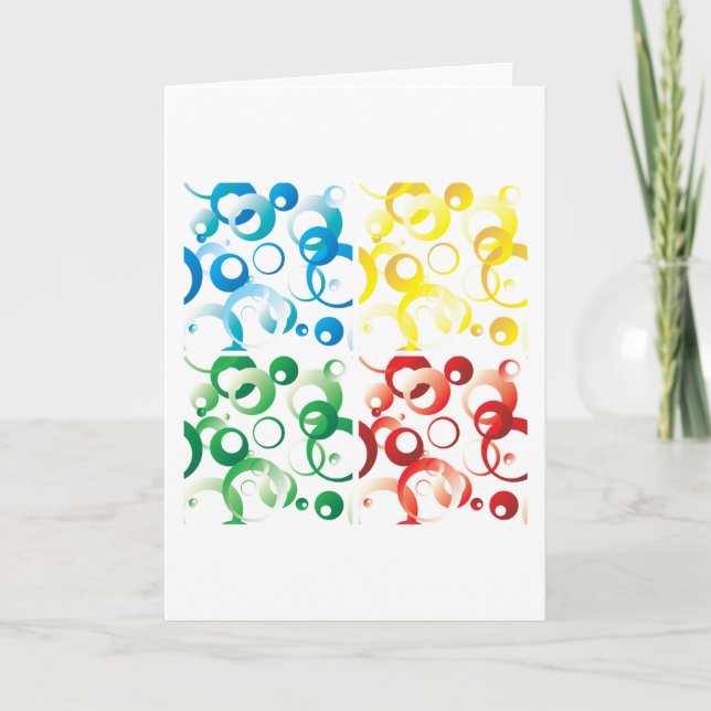 Modern Abstract Colorful Bubbles Geometric Pattern Card (Front)