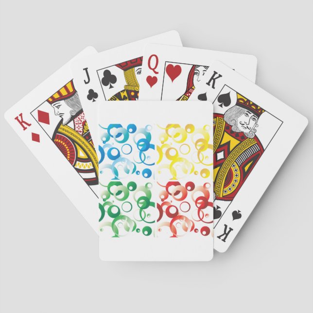 Modern Abstract Colorful Bubbles Geometric Pattern Playing Cards (Back)