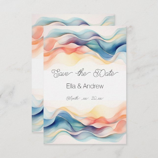 Modern Abstract Colorful Design  Save The Date (Front/Back)