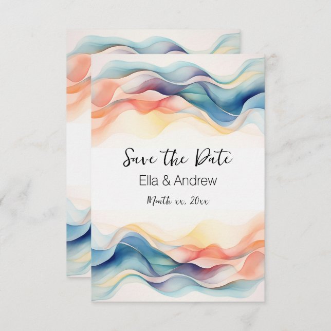 Modern Abstract Colorful Design  Save The Date (Front/Back)