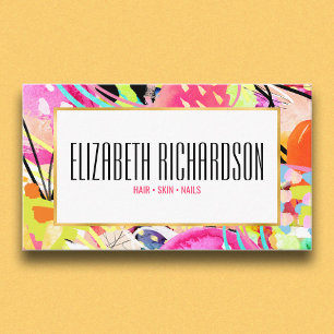 Modern Abstract Colorful Neon Bold Vibrant Business Card