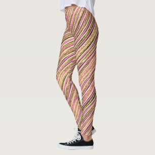 Modern Abstract Colorful Yellow Gold Pink Leggings
