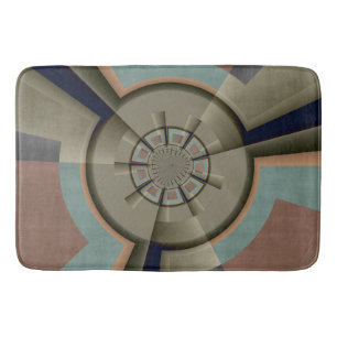 Modern Abstract Colour Harmony Fractal Art Graphic Bath Mat