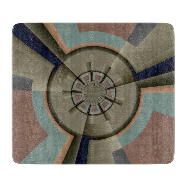 Modern Abstract Colour Harmony Fractal Art Graphic Cutting Board (Front)
