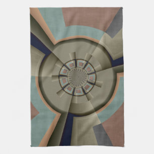 Modern Abstract Colour Harmony Fractal Art Graphic Kitchen Towel