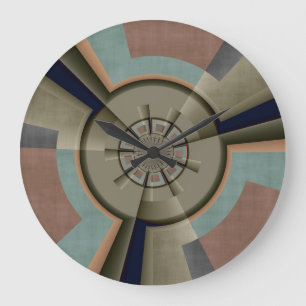 Modern Abstract Colour Harmony Fractal Art Graphic Large Clock