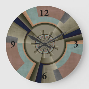 Modern Abstract Colour Harmony Fractal Art Graphic Large Clock
