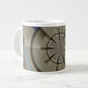 Modern Abstract Colour Harmony Fractal Art Graphic Large Coffee Mug