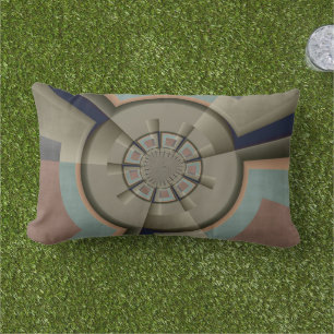 Modern Abstract Colour Harmony Fractal Art Graphic Lumbar Pillow