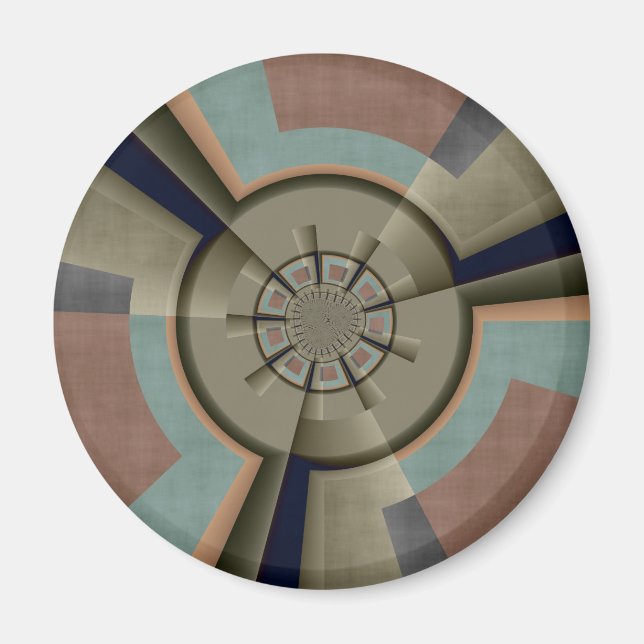 Modern Abstract Colour Harmony Fractal Art Graphic Magnet (Front)