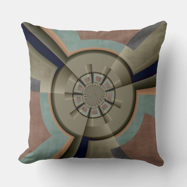 Modern Abstract Colour Harmony Fractal Art Graphic Throw Pillow (Front)