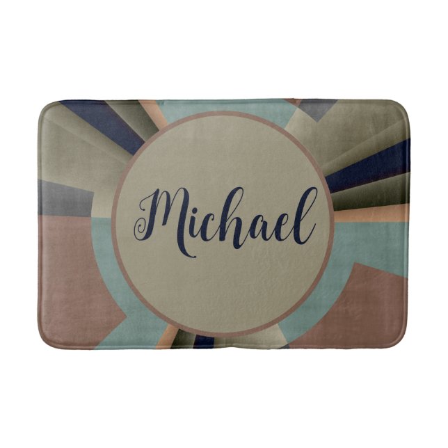 Modern Abstract Colour Harmony Fractal Graphic Nam Bath Mat (Front)