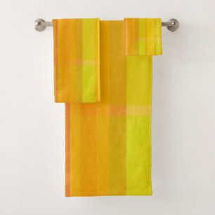 Modern Abstract Colourful Citrus Colours Bath Towel Set