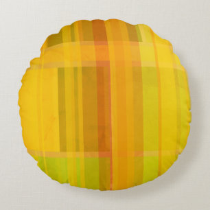 Modern Abstract   Colourful Citrus Colours Round Pillow