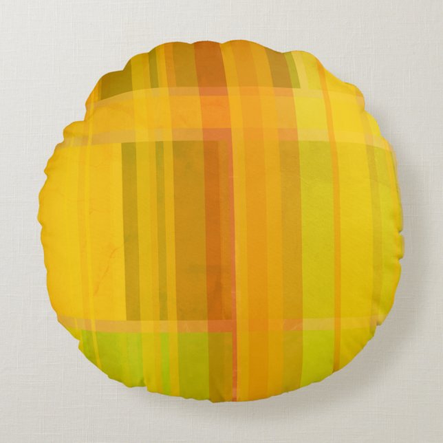 Modern Abstract | Colourful Citrus Colours Round Pillow (Front)