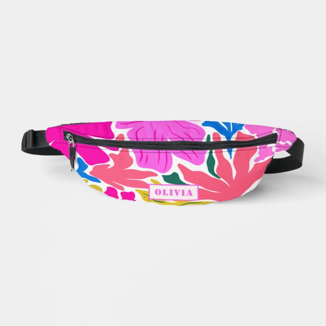 Modern Abstract colourful floral pattern Fanny Pack (Front)