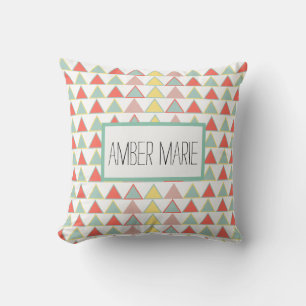 Modern Abstract Colourful Geometric Pattern Throw Pillow