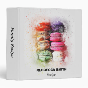 Modern Abstract Colourful Macaron Name Recipe  Binder