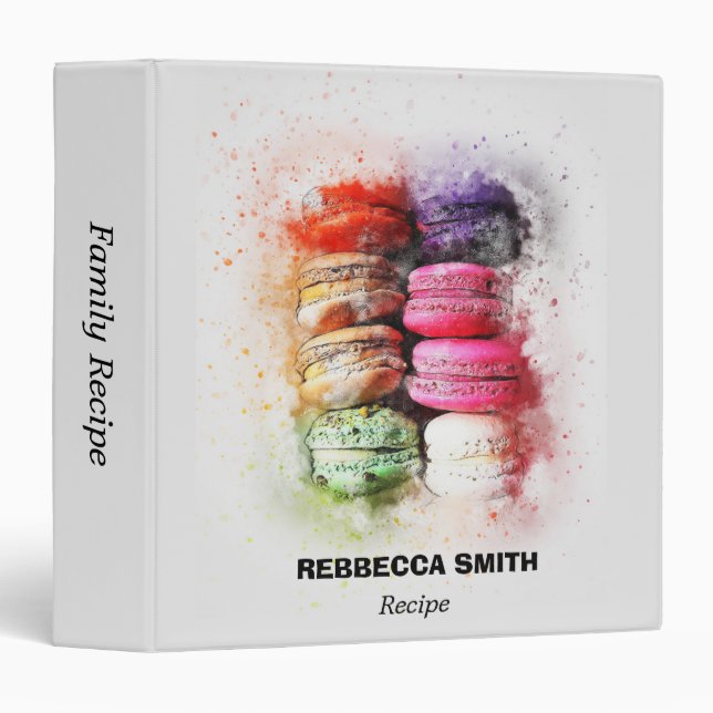 Modern Abstract Colourful Macaron Name Recipe  Binder (Front/Spine)