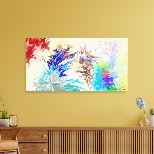 Modern Abstract Colourful "NEXUS" Canvas Print (Insitu(LivingRoom))