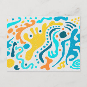 Modern Abstract Colourful Painting Postcard