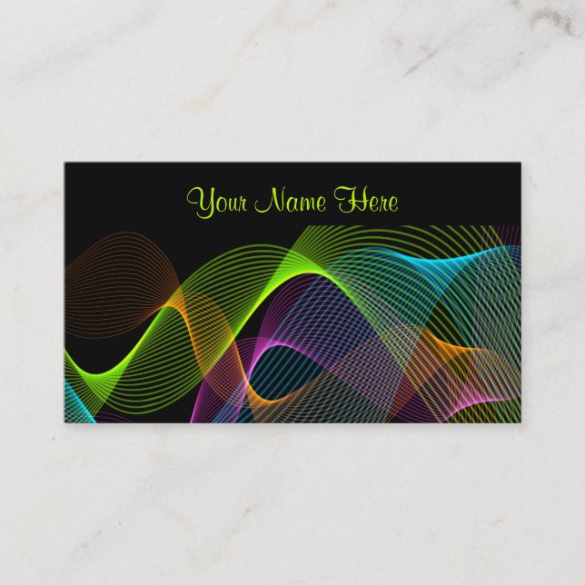 Modern Abstract  Colourful Swirling Lines Design Business Card (Front)