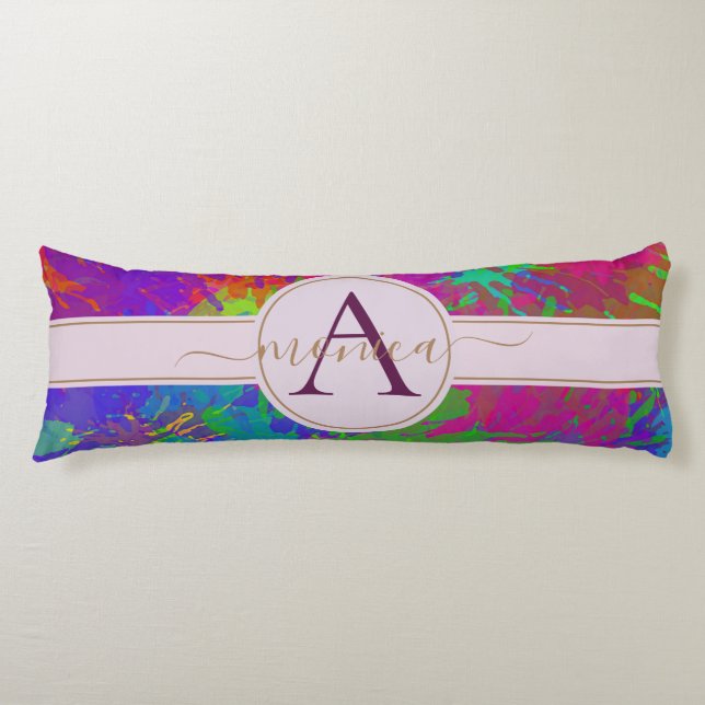 Modern Abstract Colourful Tie Dye Pattern Design Body Pillow (Front)