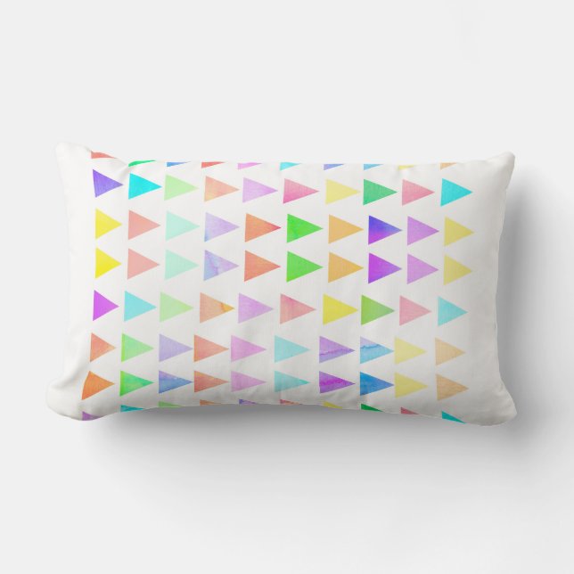 modern abstract colourful triangle pattern lumbar pillow (Front)