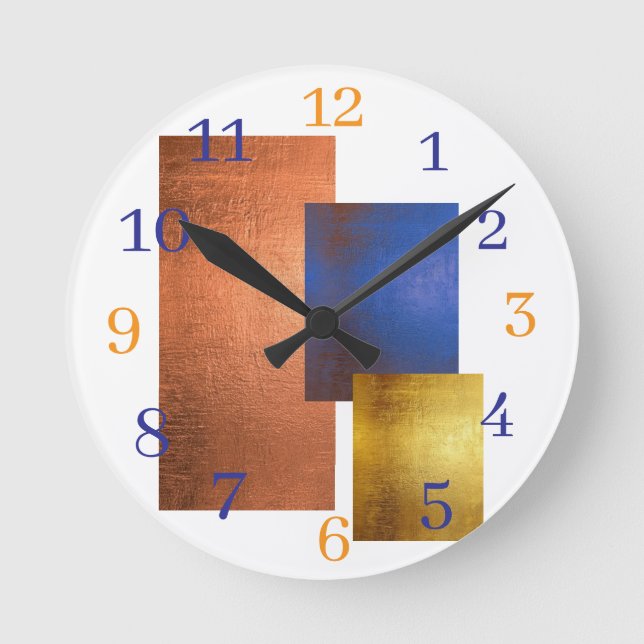 Modern Abstract Colourful Wall Clock Aesthetic  (Front)