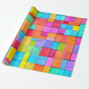 Modern Abstract Colourful Woven Watercolor Art  Wrapping Paper