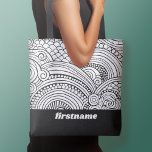 Modern Abstract Colouring Shapes - BW Tote Bag<br><div class="desc">Abstract black and white artsy pattern - If your art still needs to be adjusted,  click on the Customize This button. This will take you to a design area where you can move things around and even change fonts or colour.</div>