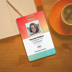 Modern Abstract Company Employee Id Gradient Badge