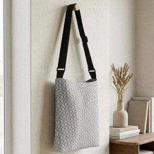 Modern Abstract Concentric Arc Geometric Pattern Crossbody Bag