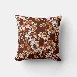 Modern Abstract Confetti Print, Chocolate Brown Throw Pillow
