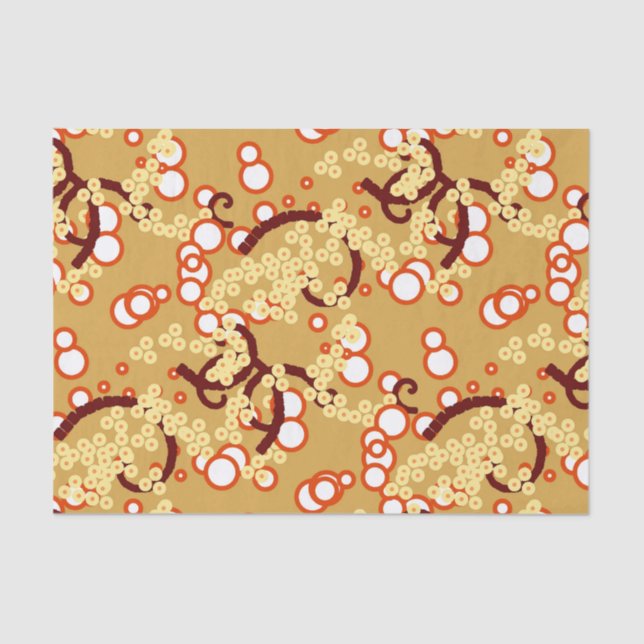 Modern Abstract Confetti Print, Mustard Gold Tissue Paper (Front)