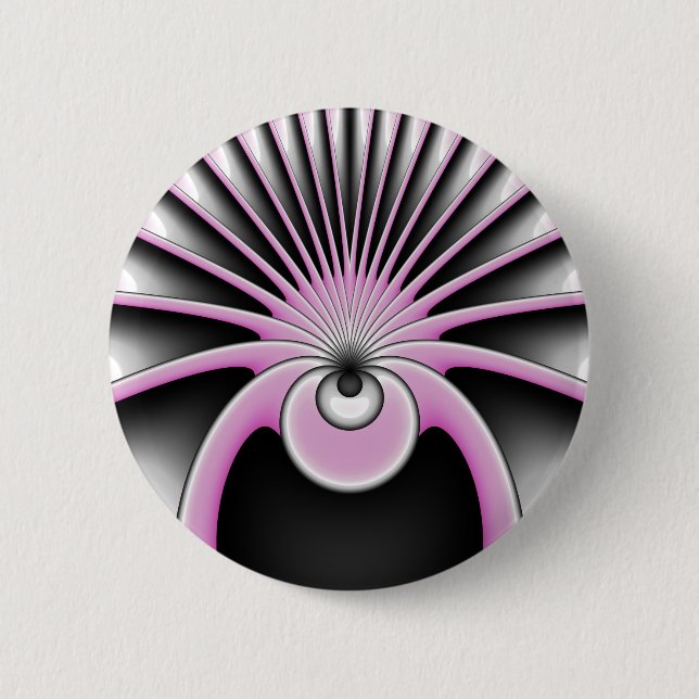 Modern Abstract Crazy Fractal Art Pattern 2 Inch Round Button (Front)
